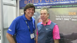 With Bobby Clampett in his 'Impact Zone' at the 2014 PGA Show.